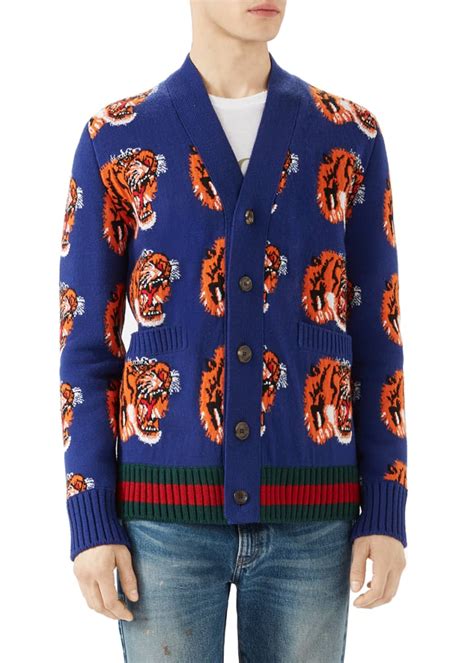 gucci tiger wool cardigan